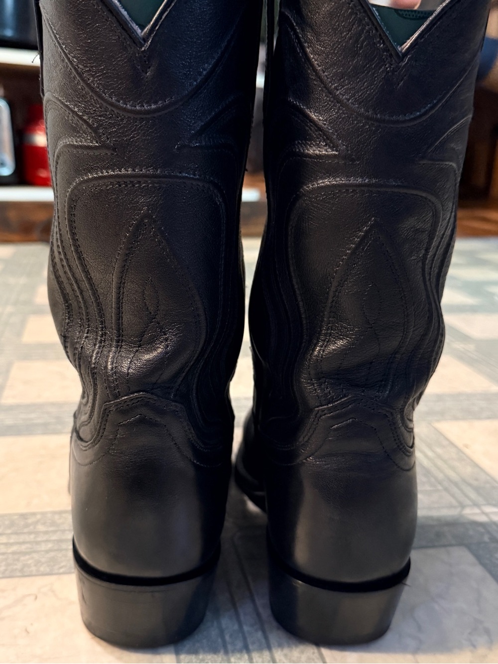 Tecovas “The Cartwright” midnight calfskin Leather Cowboy Boots size 8EE - Picture 7 of 11